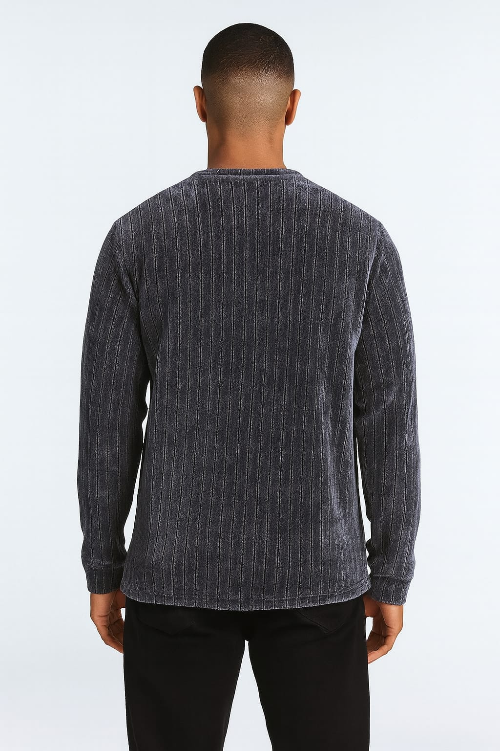 Rysto Club Charcoal Corded Texture Sweat Shirt