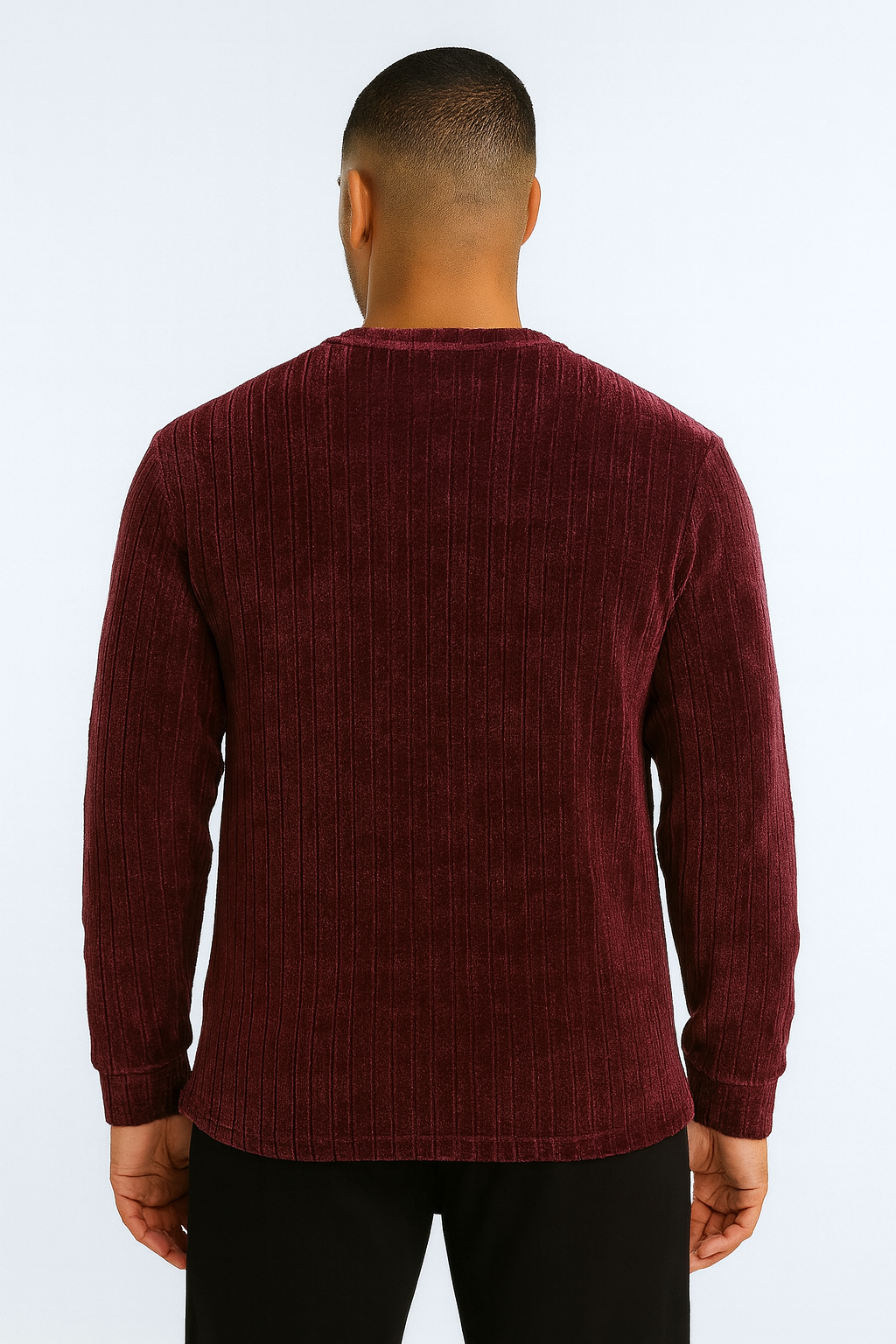 Rysto Club Burgundy Corded Texture Sweat Shirt